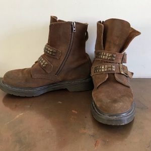 Doc Martens studded strapped Hayley moto boots sz 8 BNWT